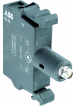 Светосигнальный блок с ламподержателем переднее крепление светодиод. (LED) BA9S зеленый 48В AC/DC с встр. диодом ABB COS/SST светосигнальная аппаратур