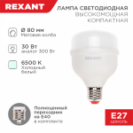 Лампа светод 30Вт E27 с переxодником на E40 6500K 2850Лм высокомощная COMPACT xолодный свет REXANT