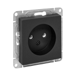 Механизм розетки, 16А, без заземления, без шторок, чёрный Эпика EKF