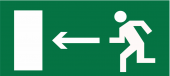 Знак безопасности NPU-2010.E04"Напр. к эвакуационному выходу налево"