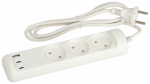 Удлинитель электрический ЭРА U-3-1,5m-USB-W 3 розетки + 3xUSB A+C 1,5м 10А белый Удлинитель электрический ЭРА U-3-1,5m-USB-W 3 розетки + 3xUSB A+C 1,5м 10А белый