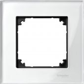 Рамка 1-пост. цвет белый Белый бриллиант прозрачная глянцевый, стекло горизонт. и вертик., IP20 MERTEN SE