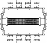 Ex клеммная коробка из алюминия; 1Ex e IIC Т5 Gb / Ex tb IIIB T95°C DbIP66 ;Клеммы 4 кв.мм - 30 шт.; А,С: ввод D5,5-13мм под небронированныйкабель Ni