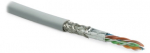 Кабель витая пара SF/UTP, категория 5e, 4 пары (24 AWG), одножильный (solid), экран - фольга + медная Hyperline SFUTP4-C5E-S24-IN-LSZH-GY-305 (305м)