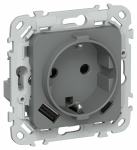 FLITE Роз.с з/к/ш 16А USB AC 20Вт б/к РСЮшс11-1-ФлМА м/а IEK