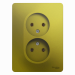 Розетка 2гн без З/К с/у фисташковый в сборе 16А Glossa Schneider Electric
