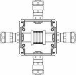 Ex клеммная коробка из алюминия; 1Ex e IIC Т5 Gb / Ex tb IIIB T95°C DbIP66; Клеммы 2,5 кв.мм. -6 шт.;  A-B-C-D: ввод D8-13мм поднебронированный кабель