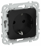 Розетка 1гн с З/К с/у черный механизм 16А РС11-0-ФлЧ FLITE IEK (1/100)