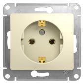 Розетка 1гн с 3/К с/у крем механизм 16А Glossa Systeme Electric (1/20)