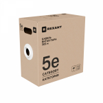 Кабель витая пара U/UTP, CAT 5e, PE, 4PR, 24AWG, OUTDOOR, SOLID, черный, 305м, серия LIGHT, РФ REXANT