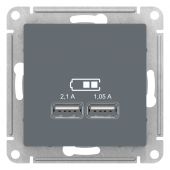 Розетка 2гн USB+USB с/у грифель механизм AtlasDesign Systeme Electric  (1)