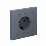 ATLASDESIGN РОЗЕТКА с заземлением со шторками, 16А, в сборе, ГРИФЕЛЬ