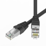 Патч-корд экранированный SLIM CAT6A S/FTP 4х2, 28 AWG, LSZH, чёрный, 0,5м