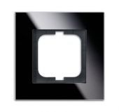 Рамка 1-пост. цвет черный Черное стекло глянцевый, стекло горизонт. и вертик., IP20 Carat ABB