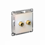 Розетка 2гн аудио+аудио с/у жемчуг разъем "банан" механизм AtlasDesign Systeme Electric (10)