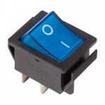 Выключатель клавишный 250V 16А (4с) ON-OFF синий с подсветкой (1шт/упак) REXANT (1/1/200)
