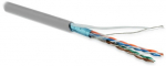 Кабель витая пара, экранированная F/UTP, категория 5e, 4 пары (26 AWG), многожильный (patch), экран - ф Hyperline FUTP4-C5E-P26-IN-LSZH-GY-305 (305м)