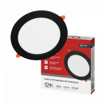 Панель светодиодная встраиваемая круглая RLP-VC 1240BL 12Вт 230В 4000К 960Лм 145мм черная IP40 IN HOME