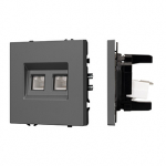 ARL NOBE Розетка телефонная двойная софт-тач серый базальт SCT-MTL2-SFPL-GR (2хRJ-11, 4C) (Arlight, -) ARL NOBE Розетка телефонная двойная софт-тач серый базальт SCT-MTL2-SFPL-GR (2хRJ-11, 4C) (Arlight, -)