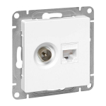 Механизм розетки TV+RJ45 (cat5), белый Эпика EKF Механизм розетки TV+RJ45 (cat5), белый Эпика EKF