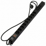 Hyperline SHE-9SH-3IEC-S-2.5EU Блок розеток, 9 розеток Schuko+3хIEC320 C13, 16А, 250В, с выключателем, кабель питания 3х1.5мм2, длина 2.5 м, с вилкой