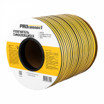 Уплотнитель самоклеящийся, черный, D-профиль 9x7,5мм, для зазоров 3-5мм, буxта 100м PROconnect