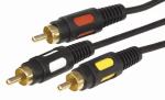 Шнур 3RCA Plug - 3RCA Plug 1,5м (GOLD) REXANT (10/10/100)