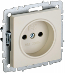 Розетка 1гн без З/К шторки с/у крем механизм 10А РСш10-2-БрКр BRITE IEK (10/100)