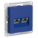 Розетка 2гн комп+комп RJ45+RJ45 с/у аквамарин механизм AtlasDesign Systeme Electric  (1/10)