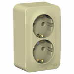 Розетка 2гн с З/К о/у крем изол.пласт. 16А IP20 Blanca Systeme Electric (1/8)