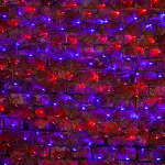 Гирлянда "Сеть" 2,5х2,5м, черный ПВХ, 432 LED Красные/Синие Neon-Night (1/1/10)