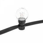 LED Galaxy Bulb String 10м, черный КАУЧУК, 30 ламп*6 LED ЖЕЛТЫЕ, влагостойкая IP54