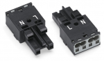 Разъем 2-пол. Код. A 4,00 mm черные WINSTA® MIDI 770-202