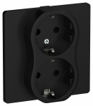 Розетка 2гн с З/К с/у черный в сборе 16А РС12-0-К-ФлЧ FLITE IEK (1/60)