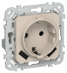 FLITE Роз.с з/к/ш 16А USB AA 3,1А РСЮша11-0-ФлЛ льн. IEK