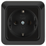 Розетка Intro Quadro 2-202-05 с заземлением 2P+E Schuko 16А-250В IP20 ОУ антрацит Розетка Intro Quadro 2-202-05 с заземлением 2P+E Schuko 16А-250В IP20 ОУ антрацит