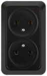 Розетка Intro Quadro 2-203-05 двойная без заземления 2х2P 16А-250В IP20 ОУ антрацит Розетка Intro Quadro 2-203-05 двойная без заземления 2х2P 16А-250В IP20 ОУ антрацит