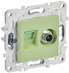 Розетка 2гн комп+ТВ RJ45+TV с/у мятный механизм кат.6E SK-A15M SKANDY IEK (1/10/100)