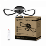 Светильник светодиодный ELEGANT SANSA-B 60Вт 230В 3000-6500K 4700Лм 600х400х75мм c пультом ДУ черный IN HOME