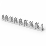 Крепеж-клипса для труб для прямого монтажа на 8 мест серая в гофроящике d20 мм (100 шт/кор) Промрукав