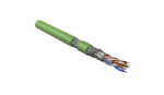 Кабель витая пара, экранированная SF/UTP, категория 5e, 4 пары (26 AWG), многожильный (patch), экран Hyperline SFUTP4-C5E-P26-IN-PVC-GN-305 (305м)