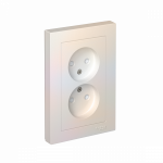 Розетка 2гн без З/К шторки с/у жемчуг в сборе 16А AtlasDesign Systeme Electric