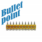 Гвозди 3.0х19 мм для монтажного пистолета с кованым наконечником Bullet point (1000шт/уп) в комплекте с газовым баллоном 165 мм FEDAST (1/1)