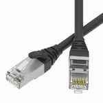 Патч-корд экранированный SLIM CAT6 U/FTP 4х2, 28 AWG, LSZH, чёрный, 0,5м