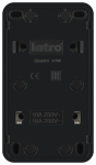Блок розетка с выключателем Intro Quadro 2-706-05 двойной вертикальный 10-16-А-250В IP20 ОУ антрацит Блок розетка с выключателем Intro Quadro 2-706-05 двойной вертикальный 10-16-А-250В IP20 ОУ антрацит