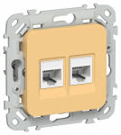 FLITE Роз. 2-я комп. RJ45 кат.6 UTP РК6-2-0-ФлЗ зол. IEK FLITE Роз. 2-я комп. RJ45 кат.6 UTP РК6-2-0-ФлЗ зол. IEK