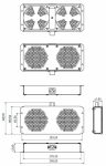 Hyperline TFAB-T2FR-RAL7035 Модуль вентиляторный потолочный с 2-мя вентиляторами для установки в шкафы серий TTC2, TTB, TWB, TWL, с подшипниками и кре