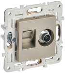 Розетка 2гн комп+ТВ RJ45+TV с/у шампань механизм кат.6E SK-A15Sh SKANDY IEK (1/10/100)