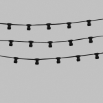 Гирлянда Белт-Лайт 2 жилы, 50м, шаг 40см, 125 патронов E27, IP65, черный плоский провод ПВХ PROconnect Гирлянда Белт-Лайт 2 жилы, 50м, шаг 40см, 125 патронов E27, IP65, черный плоский провод ПВХ PROconnect