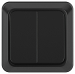 Выключатель Intro Quadro 2-104-05 двойной 10А-250В IP20 ОУ антрацит Выключатель Intro Quadro 2-104-05 двойной 10А-250В IP20 ОУ антрацит